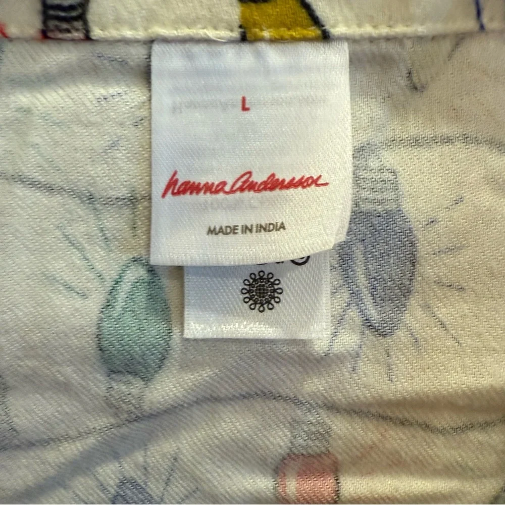 Hanna Andersson Adult Holiday Christmas Light Flannel Pajamas Sz L - Picture 12 of 13